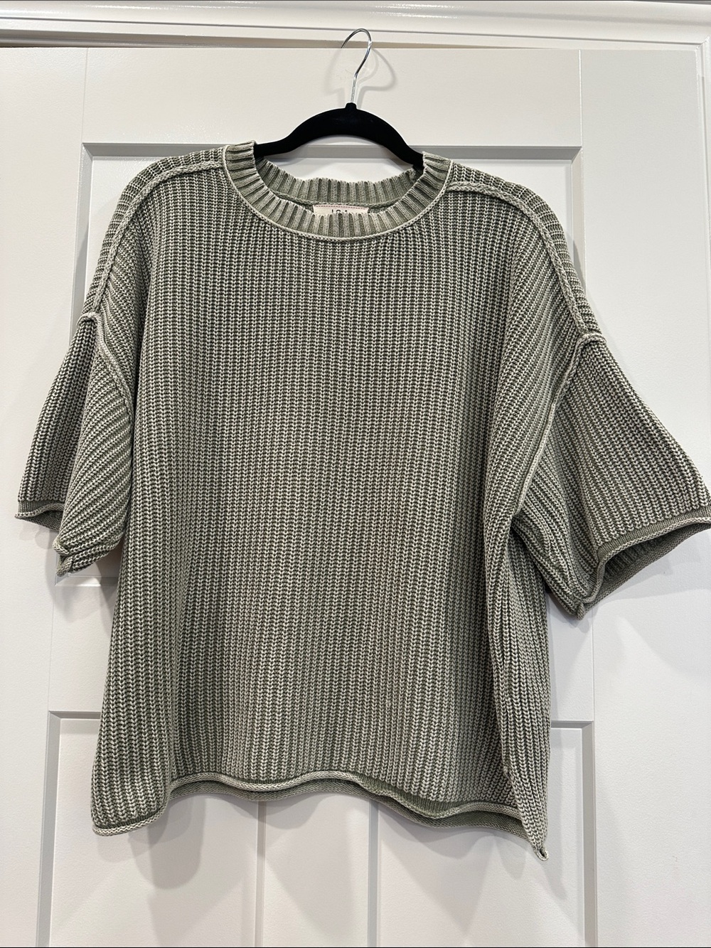 J.O.A. Short-Sleeve Sweater, Size Large